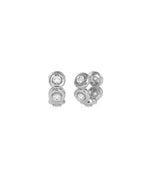 Bubble diamond ear cuff earring in 14K solid white gold