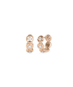 Bubble diamond hoop earrings in 14K rose gold