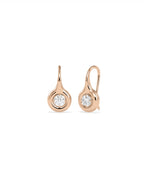 Bubble round diamond dangle earrings in 14K rose gold