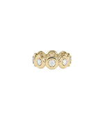 Bubble set diamond eternity band ring in 14K yellow gold