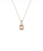 Bubble solitaire diamond charm pendant in 14K rose gold