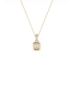 Bubble solitaire diamond charm pendant in 14K yellow solid gold