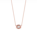 Bubble solitaire diamond necklace crafted in 14K solid rose gold
