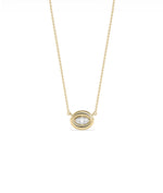 Bubble solitaire diamond necklace crafted in 14K solid yellow gold
