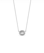 Bubble solitaire diamond necklace crafted in 14K solid white gold