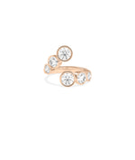 Bypass bezel round lab diamond ring set in 14K rose gold