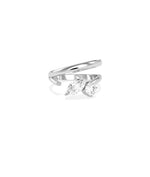 Bypass two-stone lab diamond ring in 14K white gold