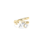 Bypass two-stone lab diamond ring in 14K yellow gold