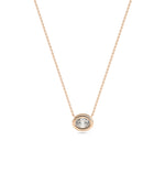 Diamond bubble solitaire necklace in rose gold with birthstone options
