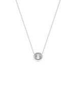 Diamond bubble solitaire necklace in 14K solid white gold