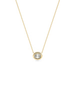 Diamond bubble solitaire necklace in 14K yellow solid gold