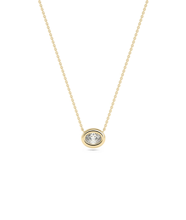 Diamond bubble solitaire necklace in 14K yellow solid gold
