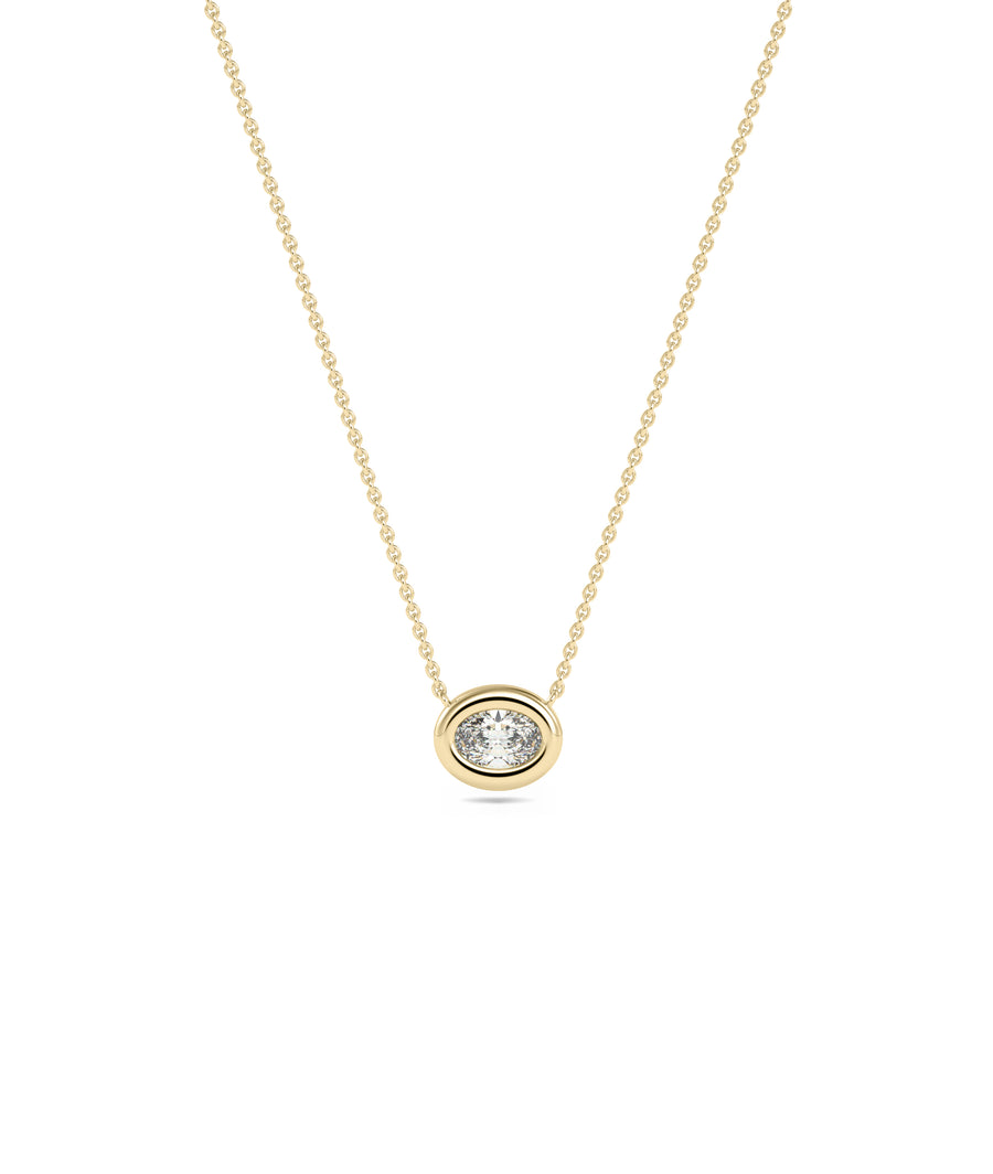 Diamond bubble solitaire necklace in 14K yellow solid gold