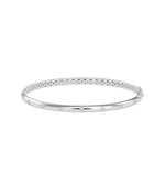 Diamond curved bangle in 14K solid white gold