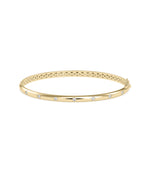 Diamond curved bangle in 14K solid yellow gold