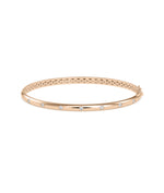 Diamond curved bangle in 14K rose gold solid metal