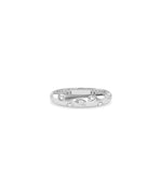 Diamond dome ring in 14K solid white gold band