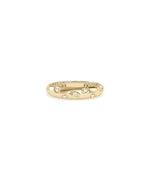 Diamond dome ring in 14K solid yellow gold band