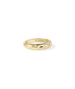 Diamond dome ring in 14K yellow gold shown from side profile