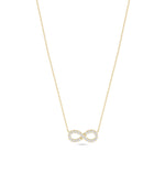 Diamond infinity necklace crafted in 14K solid gold