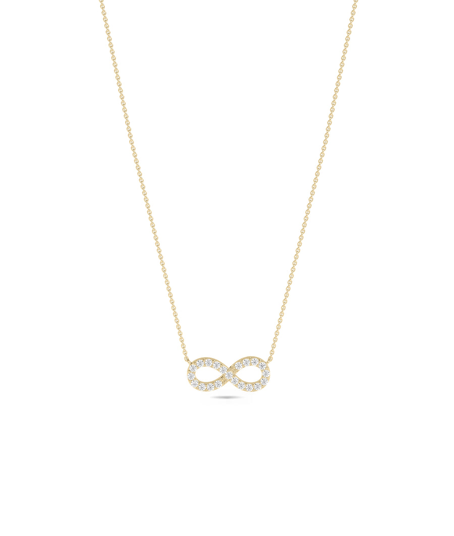 Diamond infinity necklace crafted in 14K solid gold