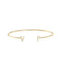 Diamond Initials Open Cuff