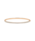 Diamond line bangle in 14K rose gold solid gold finish