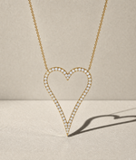 Diamond outline heart necklace crafted in 14K solid gold