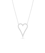 Diamond outline heart necklace in 14K solid white gold