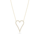 Diamond outline heart necklace in 14K solid yellow gold