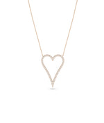 Diamond outline heart necklace in 14K rose gold solid gold