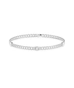 Diamond solitaire curb link bracelet in 14K solid white gold