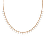 Diamond sparkle necklace in rose gold, solid 14K gold necklace