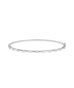 Diamond station bangle in 14K solid white gold