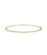 Diamond station bangle in 14K solid yellow gold