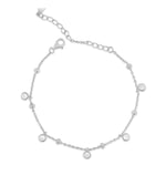 Diamond station bracelet in 14K solid white gold