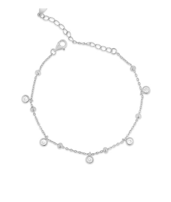Diamond station bracelet in 14K solid white gold alternate view
