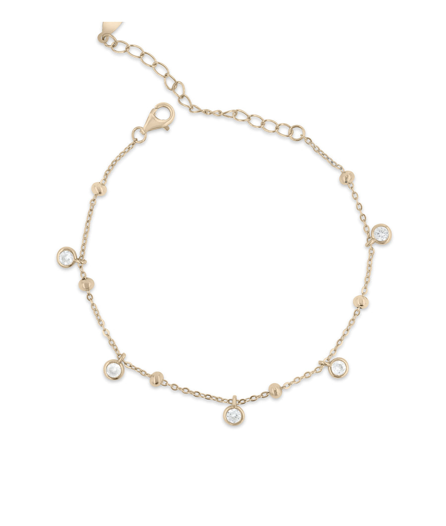 Diamond station bracelet in 14K solid rose gold