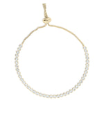 Diamond tennis bolo bracelet in 14K solid yellow gold