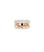 Double row diamond band ring in 14K rose gold