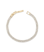 Double row diamond tennis bracelet in 14K rose gold