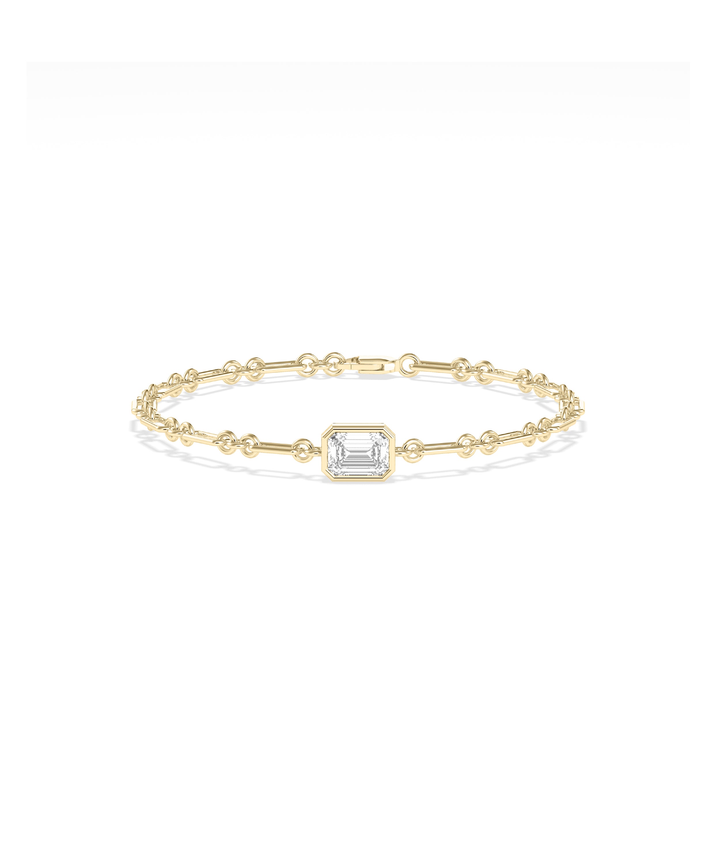Bezel Solitaire Lab Diamond Chain Bracelet