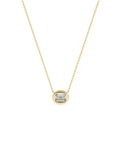 Emerald Cut Diamond Bubble Solitaire Necklace