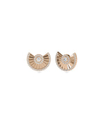 Fan stud earrings in 14K solid rose gold