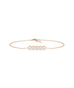 Five-stone bezel diamond bracelet in 14K rose gold