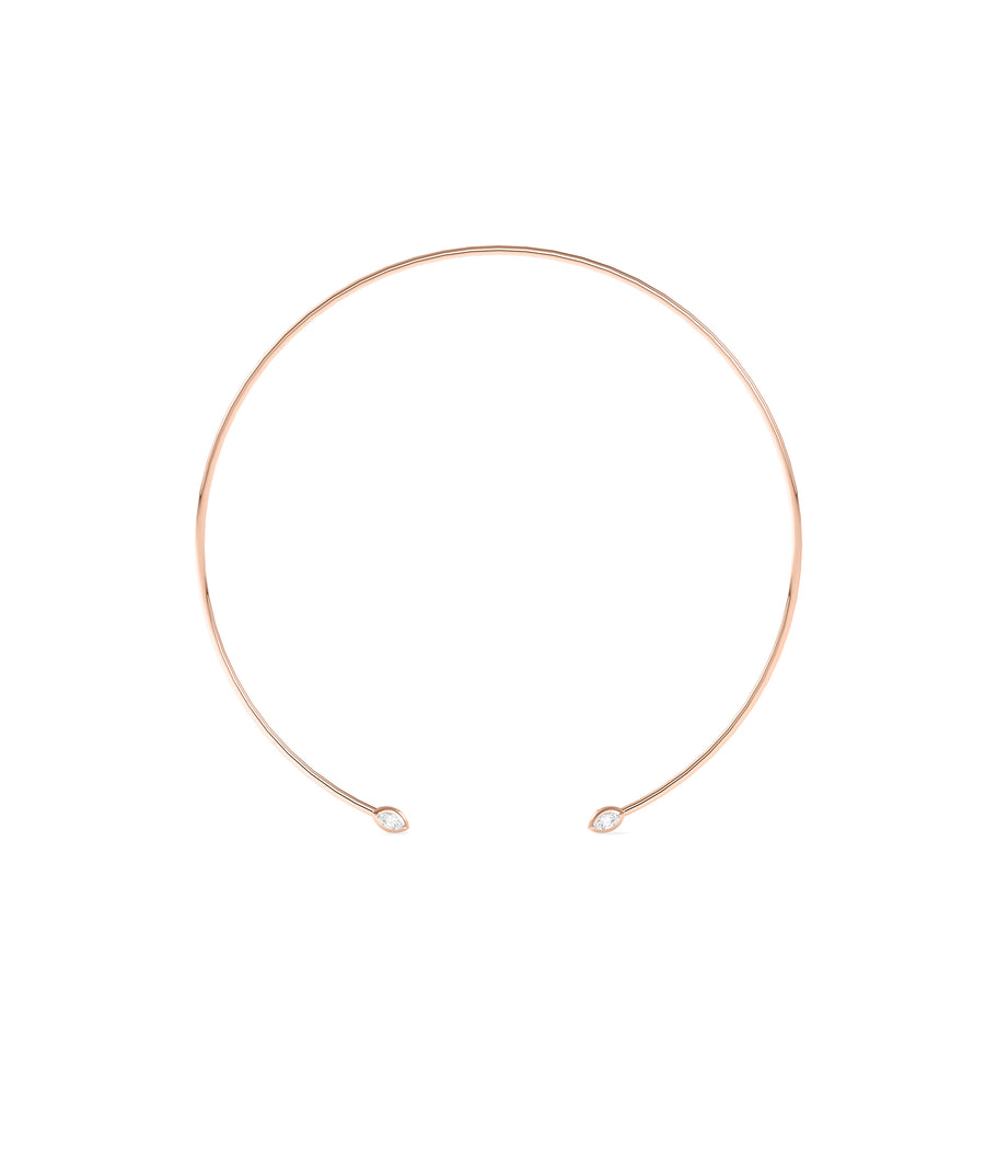 Flexible diamond choker necklace in rose gold finish