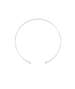 Flexible diamond choker necklace in white gold metal finish