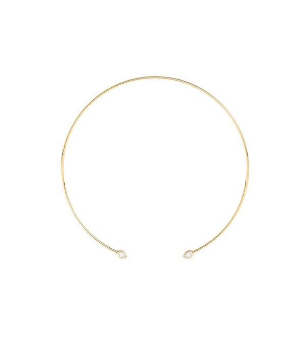 Flexible diamond choker necklace in yellow gold finish