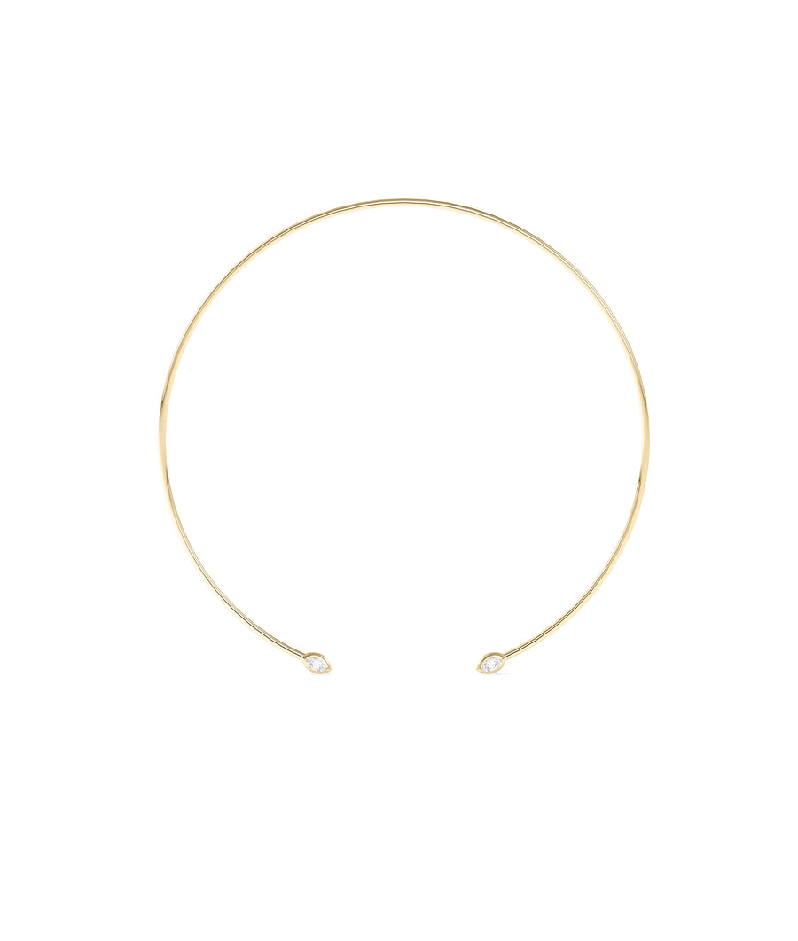 Flexible diamond choker necklace in yellow gold finish