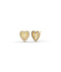 Fluted Diamond Heart Stud Earrings